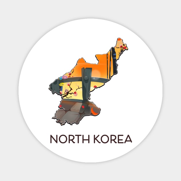 North Korea travel map Magnet by nickemporium1